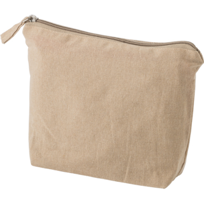 RECYCLED COTTON COSMETICS BAG in Khaki