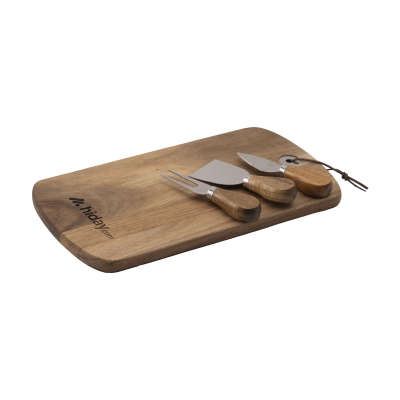 CHEESE PLATTER SET 4-PCS in Brown