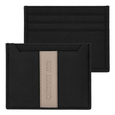 CARD HOLDER DELANO TAUPE & BLACK