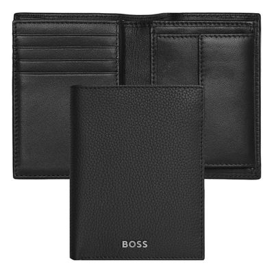 CARD HOLDER with Flap & Money Pocket Classic Grained Black