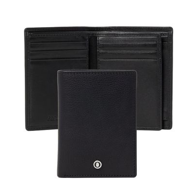 CARD HOLDER with Flap Button Black