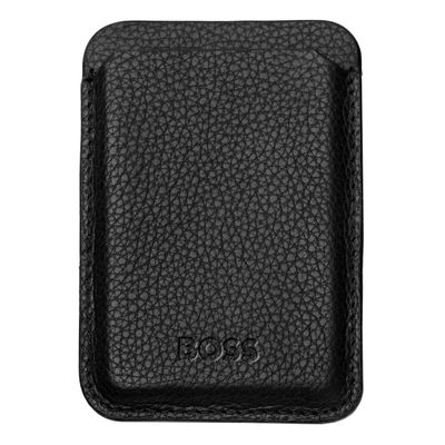 CARD HOLDER with Magnet Mobile Classic Grained Black