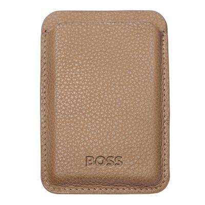 CARD HOLDER with Magnet Mobile Classic Grained Camel