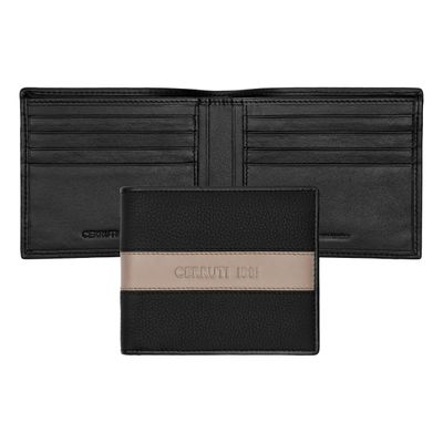 CARD WALLET DELANO TAUPE & BLACK