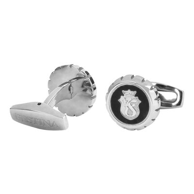 CUFF LINKS CHRONOBIKE BLACK & SILVER