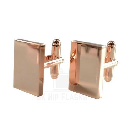 RECTANGULAR CUFF LINKS in Rose Gold