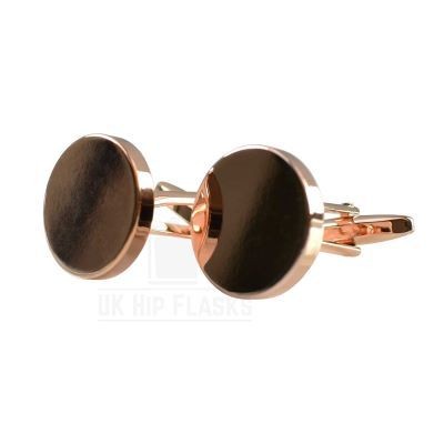 ROUND CUFF LINKS in Rose Gold