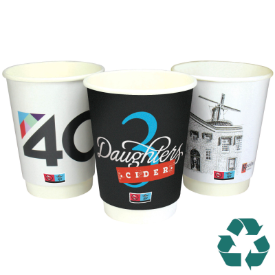 RECYCLABLE DOUBLE WALL PAPER CUP - FULL COLOUR (12OZ & 340ML)