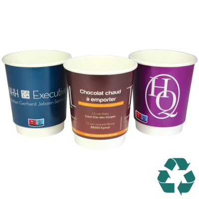 RECYCLABLE DOUBLE WALL PAPER CUP - FULL COLOUR (8OZ & 230ML)