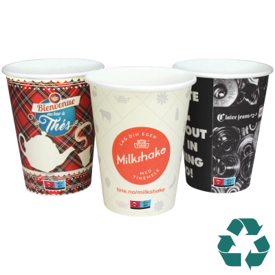 RECYCLABLE SINGLE WALL PAPER CUP - FULL COLOUR (12OZ & 340ML)