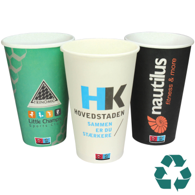 RECYCLABLE SINGLE WALL PAPER CUP - FULL COLOUR (16OZ & 455ML)