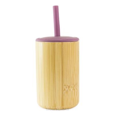 BAMBOO CUP - PURPLE with Silicon Top & Straw