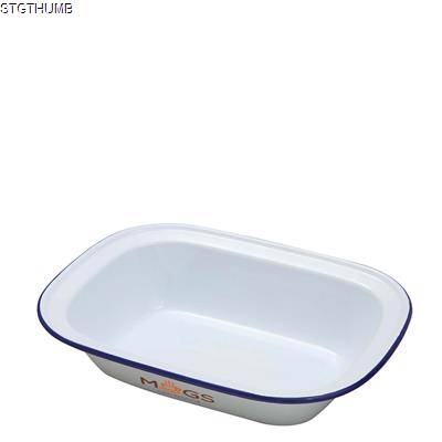 ENAMEL RECTANGULAR PIE DISH 280 X 210 X 65MM