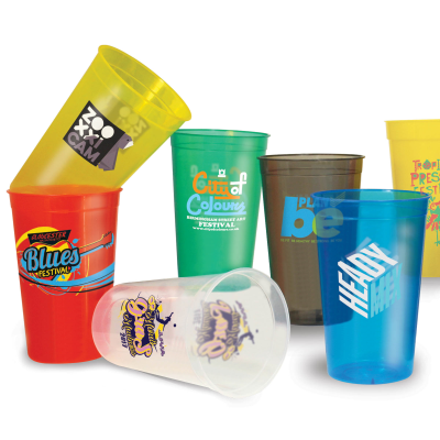 PLASTIC TRANSLUCENT STADIUM CUP (340ML & 12OZ & HALF PINT)