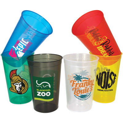 PLASTIC TRANSLUCENT STADIUM CUP (568ML & 20OZ & PINT)