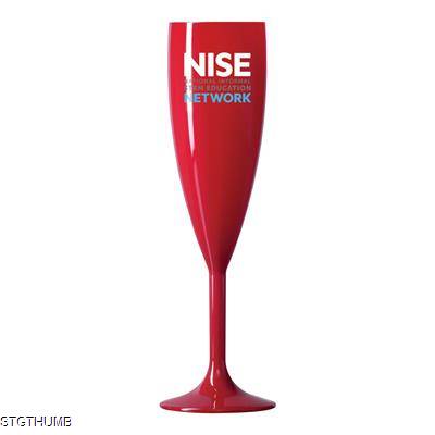 REUSABLE RED CHAMPAGNE FLUTE 187ML-6