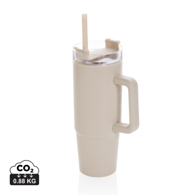 TANA RCS PLASTIC TUMBLER with Handle 900Ml in Beige