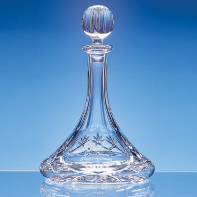 0,85LTR LEAD CRYSTAL PANELLED SHIPS DECANTER