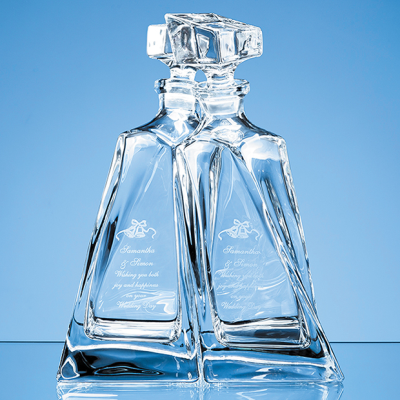 1PR OF 0,5LTR CRYSTALITE LOVERS DECANTERS