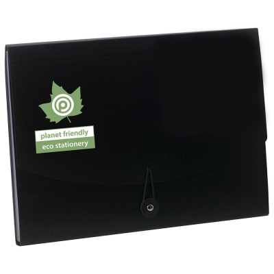 ECO-ECO A4 50% RECYCLED 7 POCKET BLACK EXPANDING FILE (UK STOCK)