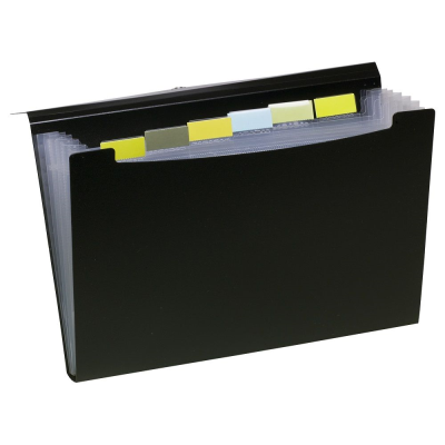 ECO-ECO A4 50% RECYCLED 7 POCKET BLACK EXPANDING FILE (UK STOCK)