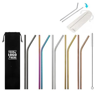 3-IN-1 REUSABLE STAINLESS STEEL METAL DRINK STRAW SET