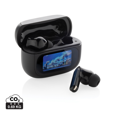 AIRTUNE RCS RECYCLED PLASTIC ANC EARBUDS with Touch Screen in Black