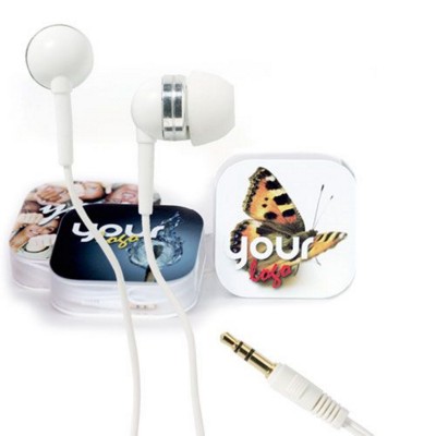 EARBUDS - with 4 Col Decal - Phasing Out - Available Whitele Stock Lasts