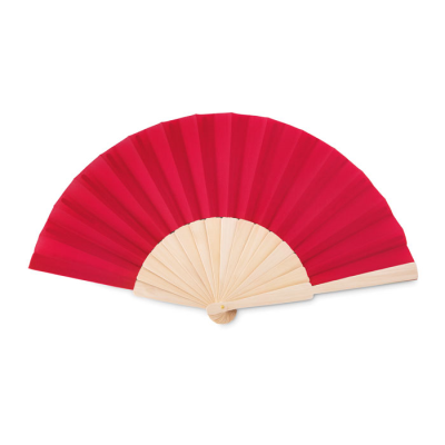 MANUAL HAND FAN WOOD in Red