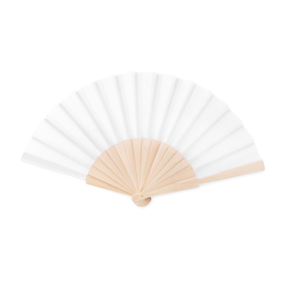 MANUAL HAND FAN WOOD in White