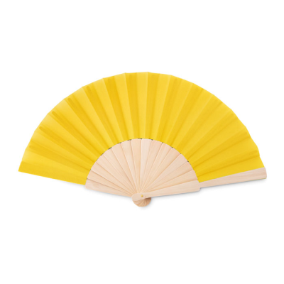 MANUAL HAND FAN WOOD in Yellow