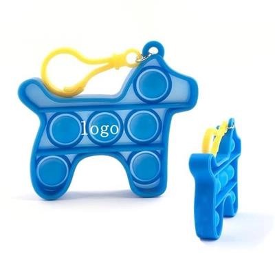 DOG SHAPE PUSH BUBBLE FIDGET SENSORY TOY with Buckle