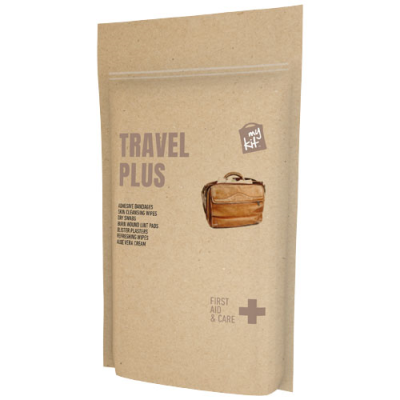 MYKIT TRAVEL PLUS FIRST AID KIT with Paper Pouch in Kraft Brown