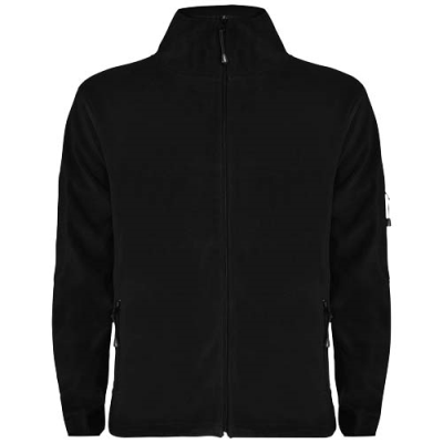 LUCIANE MENS FULL ZIP FLEECE JACKET in Solid Black