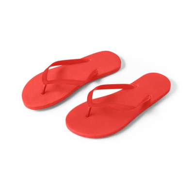 MAUPITI S  &  M COMFORTABLE SLIPPERS with Pe Sole & PVC Strap in Red