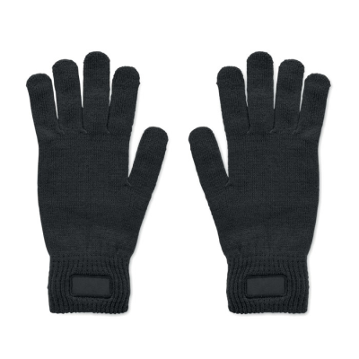 KNITTED GLOVES in RPET in Black