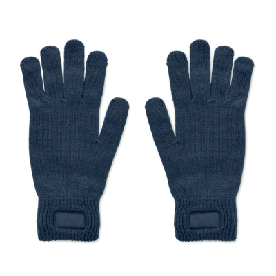 KNITTED GLOVES in RPET in Blue