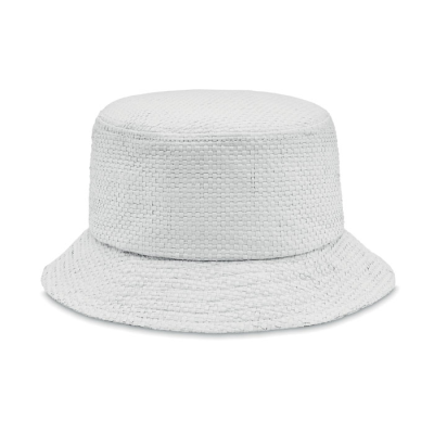 9APER STRAW BUCKET HAT in White