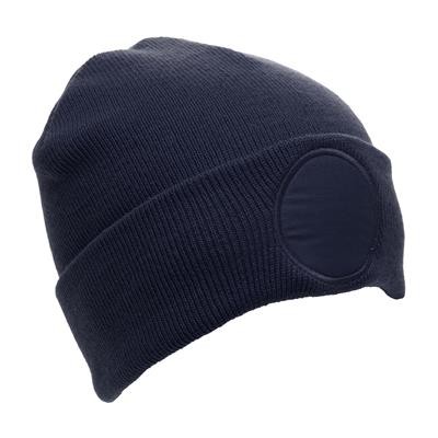 CIRCLE PATCH BEANIE In Navy Blue