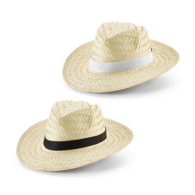 EDWARD POLI NATURAL STRAW HAT with Polyester Ribbon