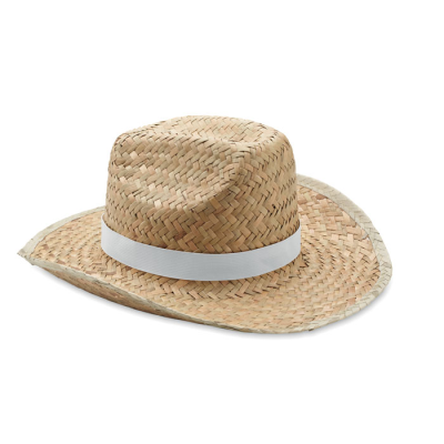 NATURAL STRAW COWBOY HAT in White