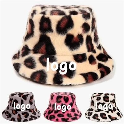 NEW PLUSH LEOPARD PATTERN BUCKET HAT WINTER