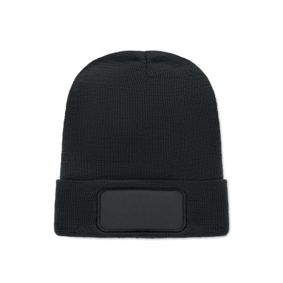 UNISEX BEANIE RPET POLYESTER in Black