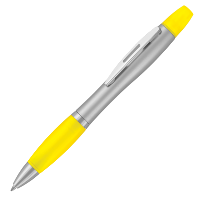 CONTOUR MAX HIGHLIGHTER BALL PEN - SILVER - YELLOW