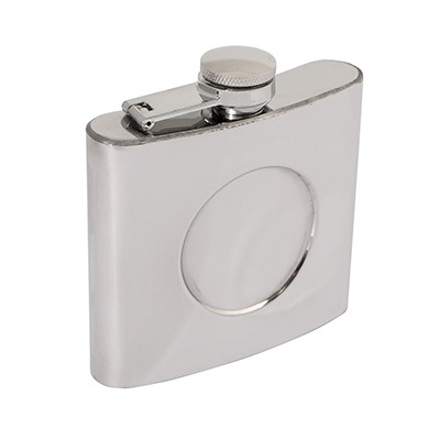 5OZ POLISHED HIP FLASK with 50mm Recess