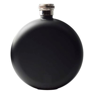 5OZ ROUND HIP FLASK in Black