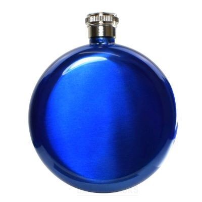 5OZ ROUND HIP FLASK in Blue