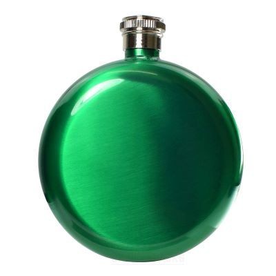 5OZ ROUND HIP FLASK in Green