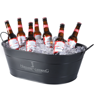 GALVANISED STEEL OVAL PARTY TUB BUCKET (24 LITRE)