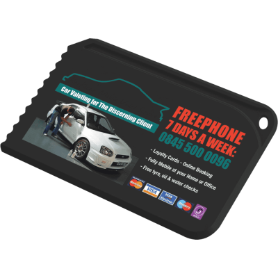 RECYCLED SNAP CREDIT CARD ICE SCRAPER BLACK